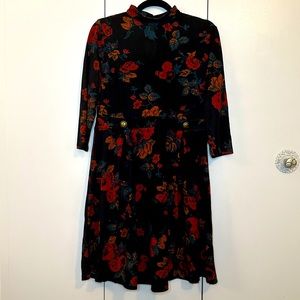 Black Floral Mini Dress